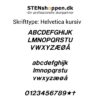 STENshoppen.dk | Skrifttype Helvetica kursiv