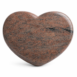 Gravsten Hjerteform Fuldpoleret - Indisk Multicolor Red Granit