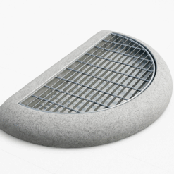 Silverstar Granit Halvrund Trappe med Rist – 100 x 60 x 12 cm