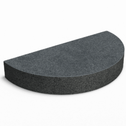 Halvrund Trappe Massiv i Sort Basalt