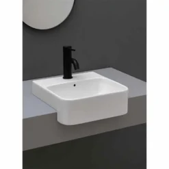Porcelænshåndvask, Lavabo 35 (Semi-Indbygget, Hvid)